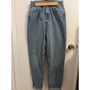 ASOS DESIGN Tall high rise 'Slouchy' mom jeans in midwash 28W 36L